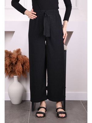 Siyah Bürümcük Bol Paça Pantolon Siyah Bürümcük Bol Paça Pantolon