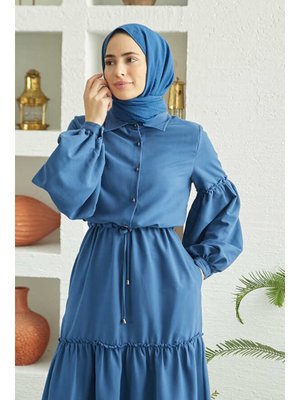 İndigo Carla Büzgülü Elbise