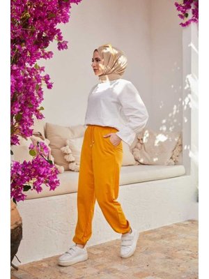 Hardal Ancelina Lastikli Pantolon