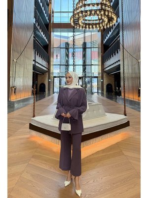 Leylak Kolu Piliseli Krep Takım Leylak Kolu Piliseli Krep Takım