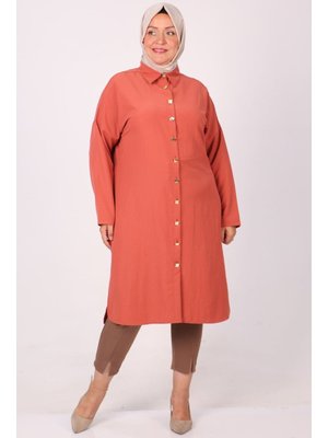 Kiremit Büyük Beden Star Airobin Gömlek