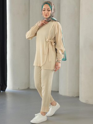 Bej Bağlama Detaylı Takım