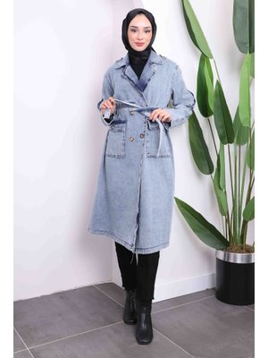 Mavi Kol Apoletli Kot Trenç Mavi Kol Apoletli Kot Trenç