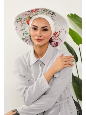 Sabah Pileli Bone Ve Çıkarılabilir Desenli Şapka,s 8d Krem Sabah Pileli Bone Ve Çıkarılabilir Desenli Şapka,s 8d Krem