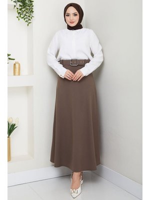 Kahverengi Kemerli Mevlana Etek