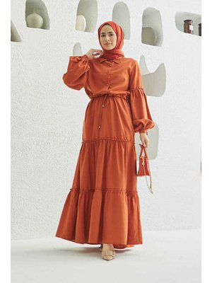 Tarçın Carla Büzgülü Elbise