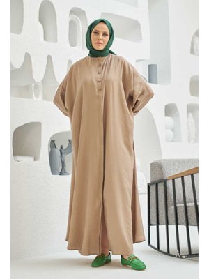 Vizon Modal Süs Düğmeli Abaya