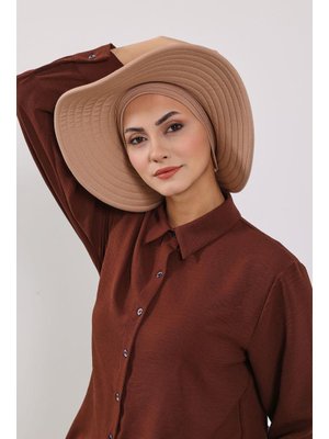 Sütlü Kahve Çıkarılabilir Arkası Fiyonklu Şapkalı Penye Bone Türban,s Sütlü Kahve Çıkarılabilir Arkası Fiyonklu Şapkalı Penye Bone Türban,s