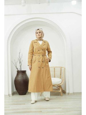 Camel Kürklü Trençkot