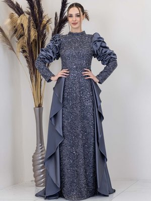 Antrasit Diva Abiye Elbise Antrasit Diva Abiye Elbise