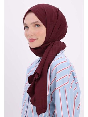 Bordo Desenli Jakar Şal