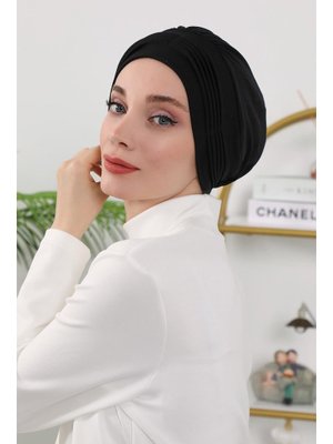 19o Siyah Dört Mevsim Kullanıma Uygun Mihrace Pileli Bone,b 19o Siyah Dört Mevsim Kullanıma Uygun Mihrace Pileli Bone,b