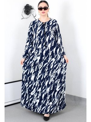 Püsküllü Lacivert Battal Elbise