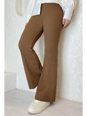 Kahverengi İspanyol Paça Scuba Pantolon Kahverengi İspanyol Paça Scuba Pantolon