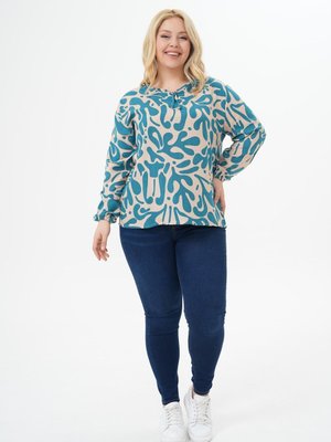 Mint Büyük Beden Uzun Kol Yazlık Bluz Tunik Gömlek Mint Büyük Beden Uzun Kol Yazlık Bluz Tunik Gömlek