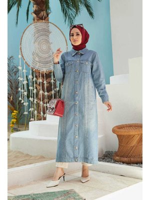 Mavi Denim Uzun Ceket Mavi Denim Uzun Ceket