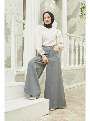 Gri Denim Pantolon Etek Gri Denim Pantolon Etek