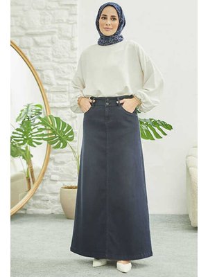İndigo Denim Klasik Etek İndigo Denim Klasik Etek