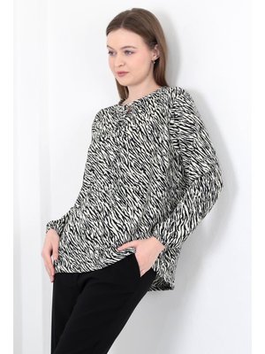 Zebra Siyah Bağcıklı Yaka Bürümcük
