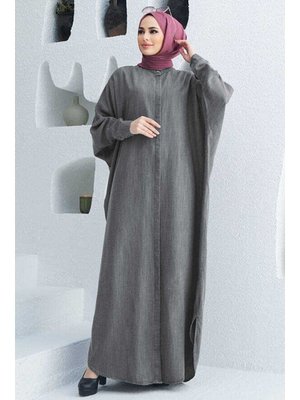 Gri Denim Tensel Abaya