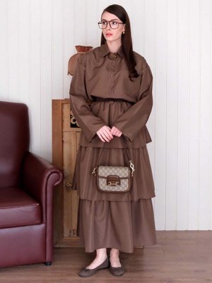 Acı Kahve Paraşüt Cepli Crop Gömlek Acı Kahve Paraşüt Cepli Crop Gömlek