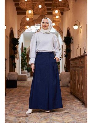 Lacivert Denim Pantolon Etek Lacivert Denim Pantolon Etek