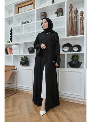 Siyah Parça Boya Tensel Abaya