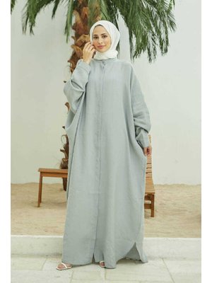 Açık Gri Fendi Modal Abaya
