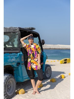 Marisa Desenli Yarım Kol Yarı Kapalı Mayo