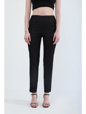 Siyah Likralı Esnek Jean Pantolon