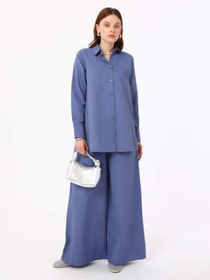 Lacivert Tunik & Pantolon İkili Poplin Takım