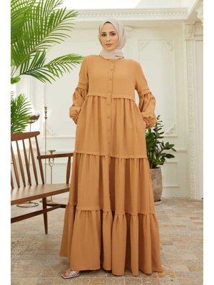 Camel Berlin Düğmeli Büzgülü Ferace