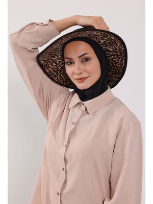 Leopar Desen Nijya Boneli Çıkarılabilir Desenli Şapkalı Bone Türban,s 6d Siyah Leopar Desen Nijya Boneli Çıkarılabilir Desenli Şapkalı Bone Türban,s 6d Siyah