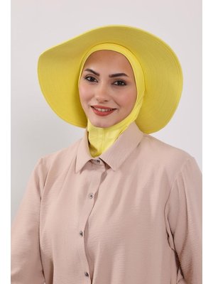 Sarı Nijya Boneli Çıkarılabilir Şapkalı Bone Türban,s Sarı Nijya Boneli Çıkarılabilir Şapkalı Bone Türban,s