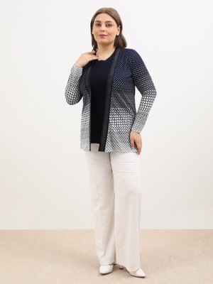 Lacivert Büyük Beden İkili Bluz / Gömlek