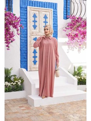 Pudra Ancelina Nervürlü Ferace