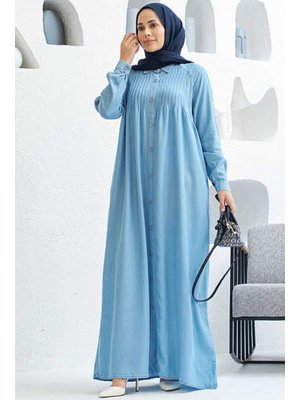 Mavi Denim Nervürlü Ferace Mavi Denim Nervürlü Ferace