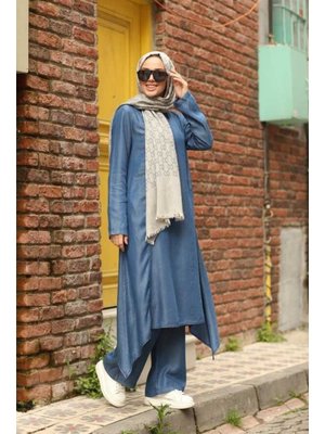 Koyu Mavi Denim İkili Takım