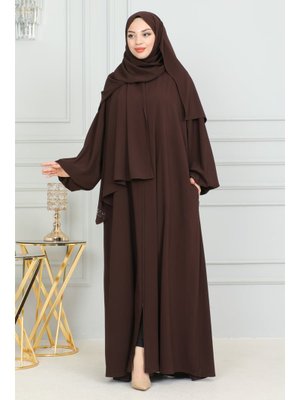 Kahverengi Füruzan Abaya