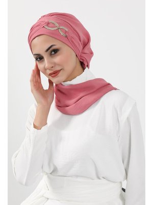 Koyu Pembe Aksesuarlı Aerobin Kumaş Hazır Türban,ht Koyu Pembe Aksesuarlı Aerobin Kumaş Hazır Türban,ht