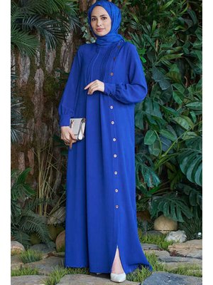 Saks Mavisi Berlin Yandan Düğmeli Ferace