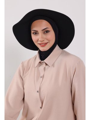 Siyah Nijya Boneli Çıkarılabilir Şapkalı Bone Türban,s Siyah Nijya Boneli Çıkarılabilir Şapkalı Bone Türban,s