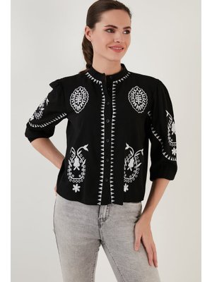 Ekru Lela Gömlek Siyah