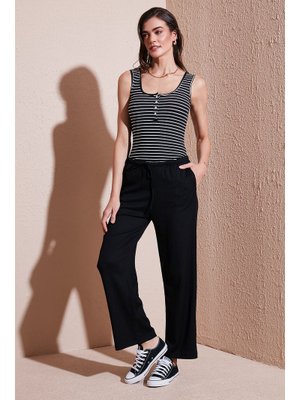Siyah Lela Pantolon