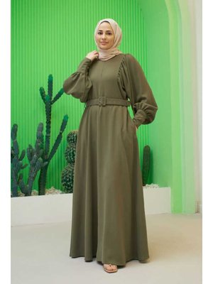 Haki Krep Elbise