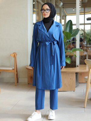 İndigo Ay Parça Detaylı Takım