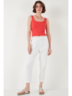 Beyaz Lela Pantolon