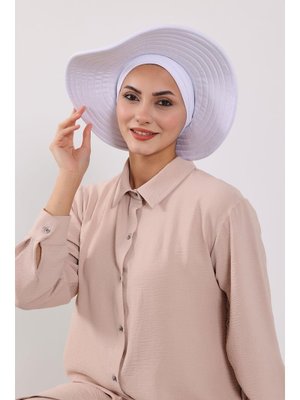 Beyaz Çıkarılabilir Arkası Fiyonklu Şapkalı Penye Bone Türban,s Beyaz Çıkarılabilir Arkası Fiyonklu Şapkalı Penye Bone Türban,s