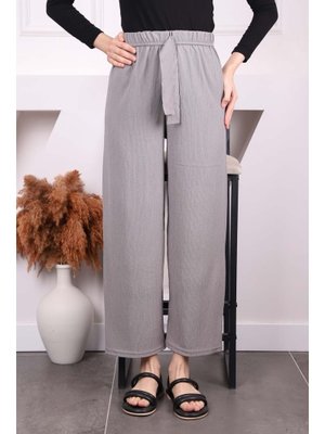 Gri Bürümcük Bol Paça Pantolon Gri Bürümcük Bol Paça Pantolon