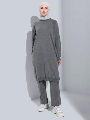 Gri Melanj İkili Eşofman Takımı